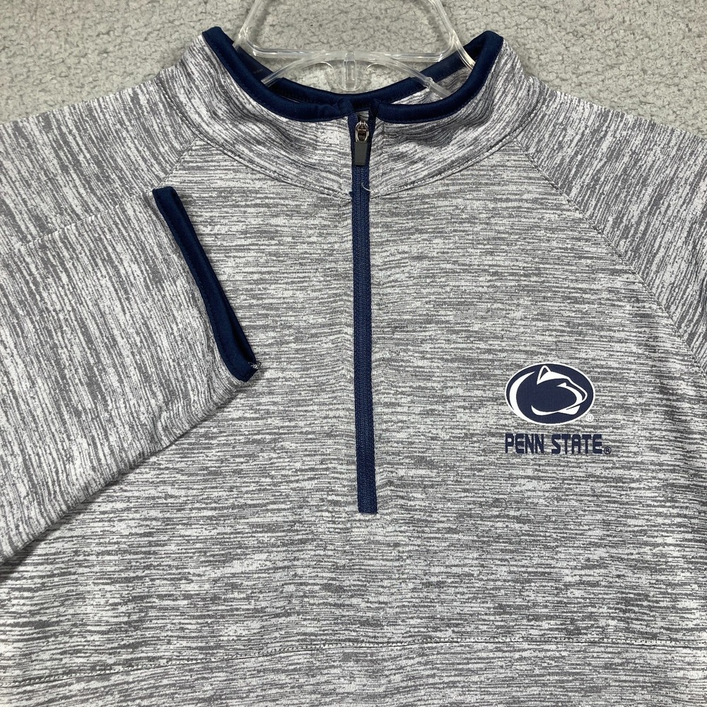 Penn State Nittany Lions 1/4 Zip Top Adult Medium Gray Mock Neck Lightweight